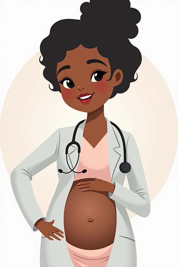 Pregnant dark-skinned nurse logo