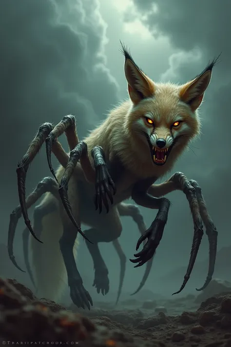 Create a hybrid creature that combines the characteristics and the Give me detailed instructions on these two "First, create an image where a [Give me detailed instructions on these two "First, create an image where a [Fox] and a [Spider] are placed togeth...