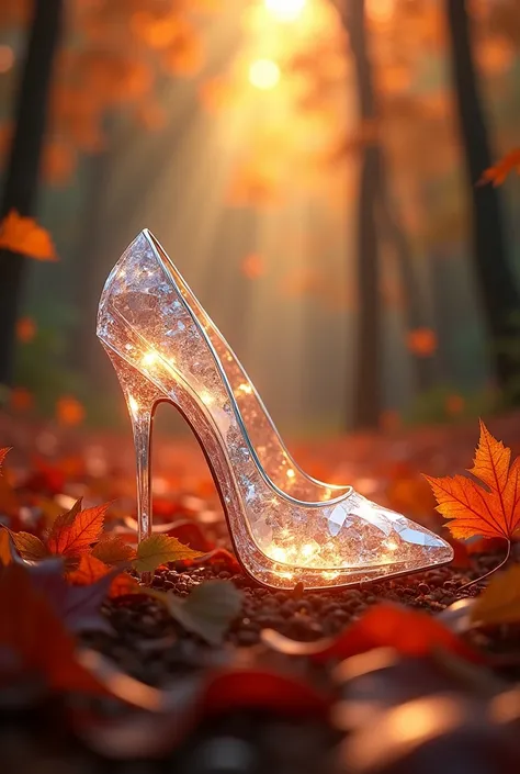 A forest in autumn with a crystal high shoe