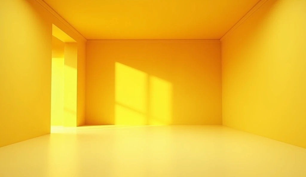  inside a large room , yellow wall paint without people and objects, Remote viewing angle , cartoon style chibi 3d 