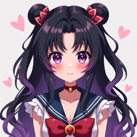 Sailor Mars　Black and purple hair color 　Young　 smaller　 cute