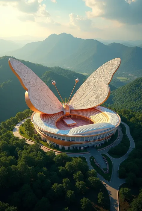 Makes a concert stadium shaped like a small butterfly