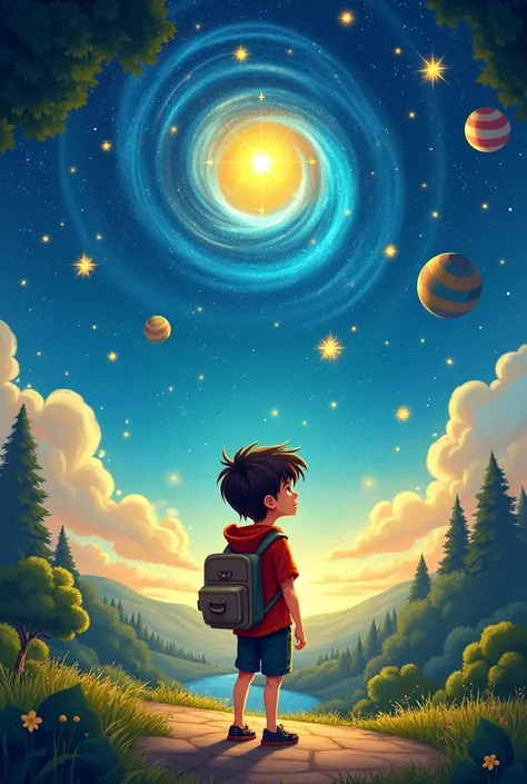 Create a cover and back cover for the story of The Adventure of Thomas and the Lost Star, Remember that it has to be an image suitable for ren from 4 to  