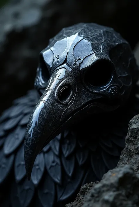 obsidian raven skull