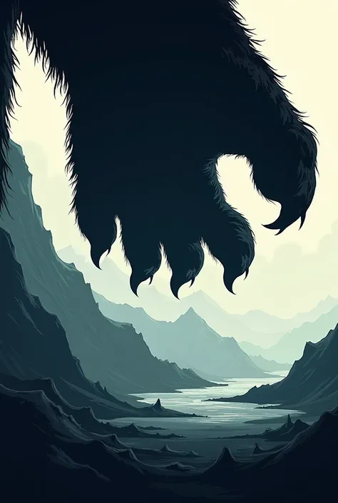 Generate for me a silhouette of a continent from the claw of a bear