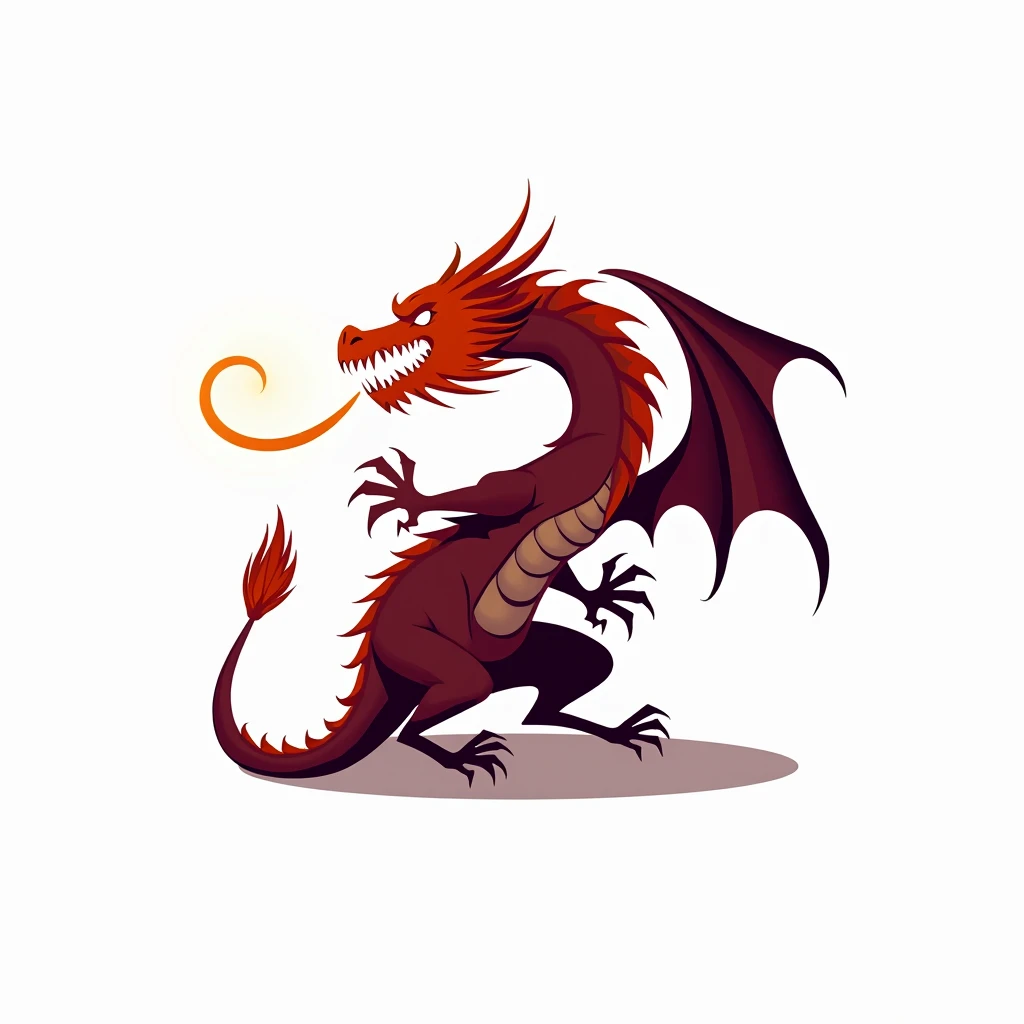 This logo design combines the number "2" with the image of a powerful dragon, symbolizing authority and strength. The main colors of the logo are burgundy and orange and background white