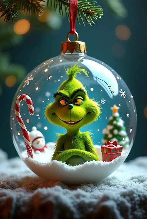 Christmas sphere with the Grinch with the name Offe