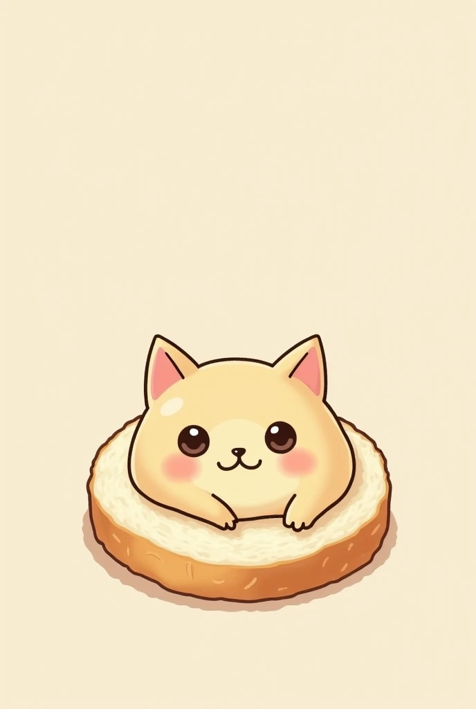 A sandwich with the face of a kawai cat inside the top bread 