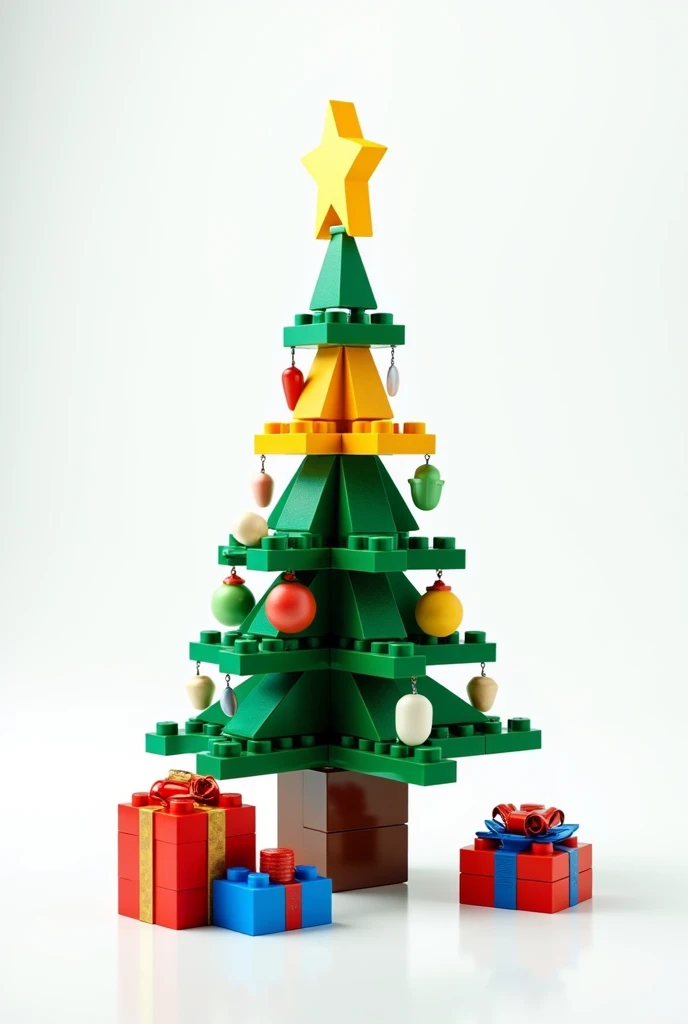 Christmas tree from a LEGO toy, On white background