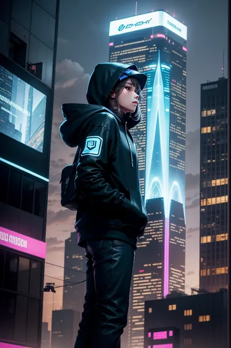 In a neon-lit metropolis of the year 2150, towering skyscrapers are interconnected by floating walkways. Autonomous vehicles zoom through the air, while holographic billboards display advertisements for the latest neural implants. Citizens, adorned with we...