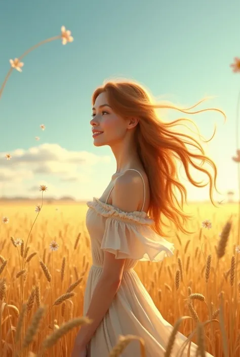 Pretty girl in wheat field