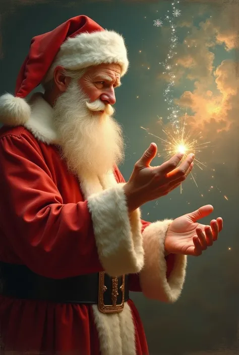 santa clause the creation of adam hand only
