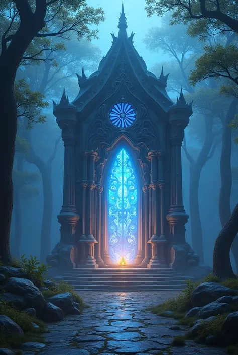 A shrine illuminated in a fantastic way