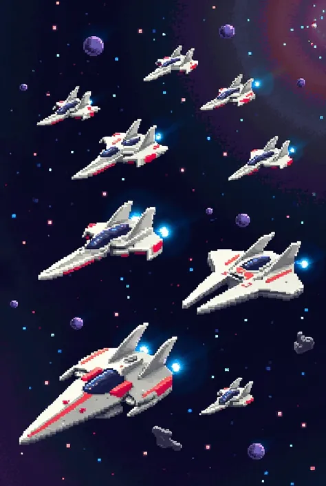 PIXEL ART SPACE INVADER SHIPS 