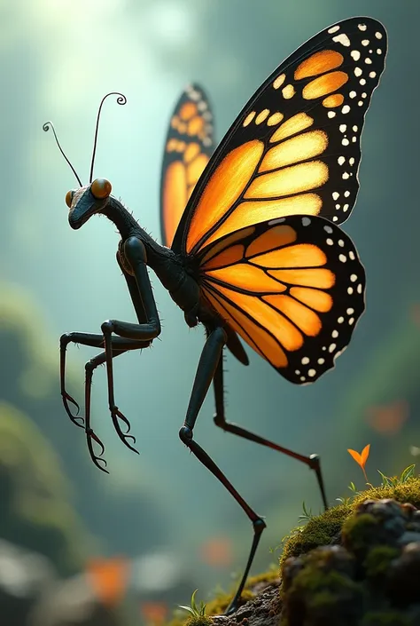 Mantis mixed with butterfly 