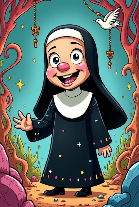 Sister Clare Crockett in a rens cartoon version