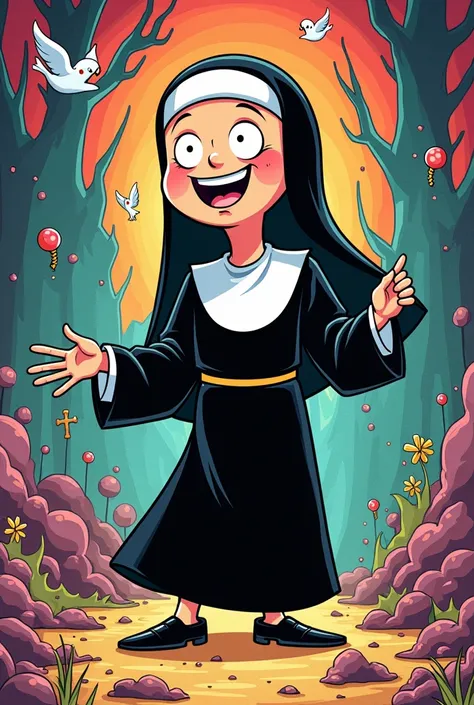 Sister Clare Crockett in a rens cartoon version