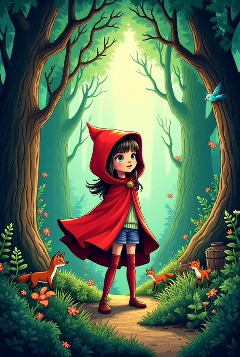 Poster of a play based on the fairy tale Little Red Riding Hood Charles pen musical without text