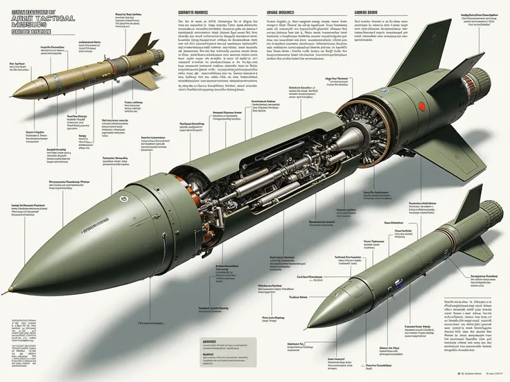 Show Graphics detailing the ATACMS design, showing the warhead ,  propulsion and guide systems .