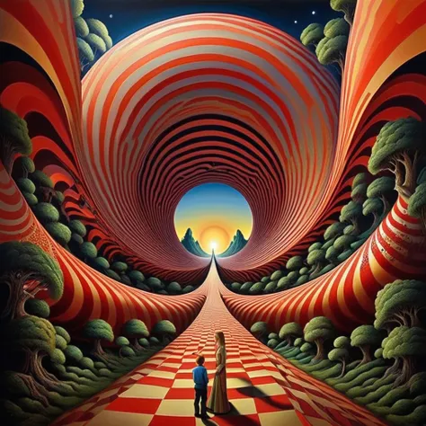 optical illusion art：1.37.A feast of optical illusions，Amazing artwork，The art of changing perception，Magical atmosphere，Fascinating images，Visually immersive experience，Awesome hallucination spectacle，Limitless creativity