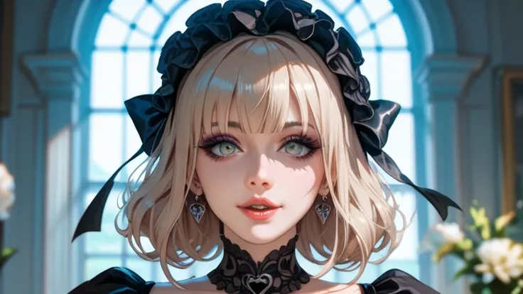 woman　 yandere　Fairy　Villain　Gothic Lolita　 impressionist paintings standing with many 