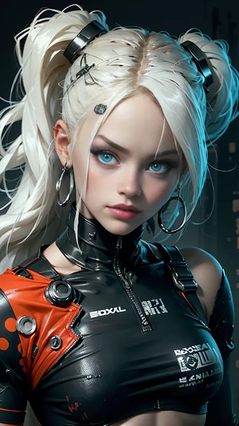 un primer plano de una persona con un atuendo blanco y negro, cyberpunk art inspired by dibujos de ross, tendencia en CGSociety, arte gótico,  Harley Quinn, portrait of  Harley Quinn, :: dibujos de ross, dibujos de ross 2. 0, of  Harley Quinn, dibujos de r...