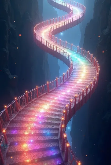  the spiral rainbow bridge in the dark,Its leading to heaven 