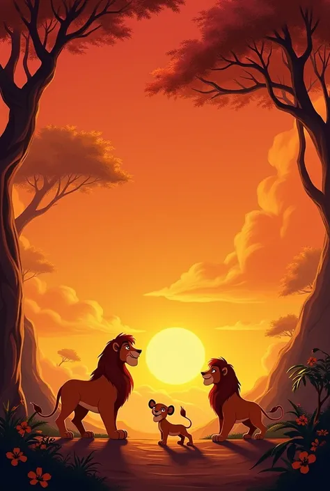 An ANIMATED Lion King birthday invitation with this information:
Must have different fonts from each other but referring to the movie.
Heitor 
Date of the party: 07/09/24
Schedule: 18:00
Local: Grandpa Nelis House 