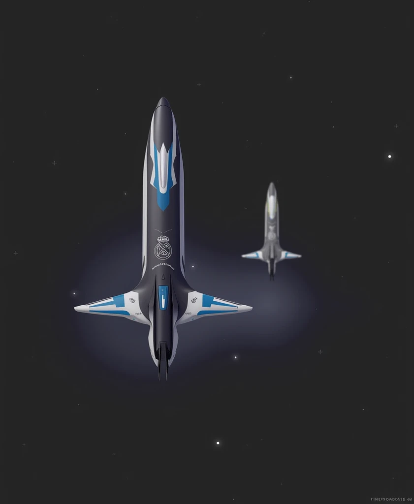 Spaceship with Real Madrid colors, Real Madrid logo and Real Madrid theme