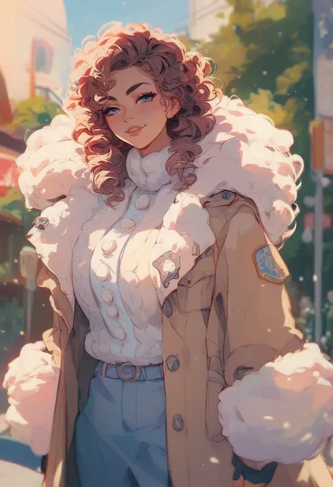 Fine weather、clear々Shii、Winter outfit、 trench coat 、Curly hair、 shinky 