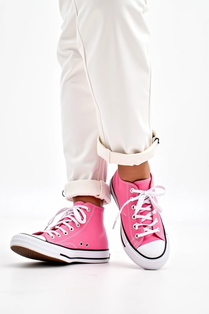 Pink sneakers for playing baseball that say Carolin and the white background 