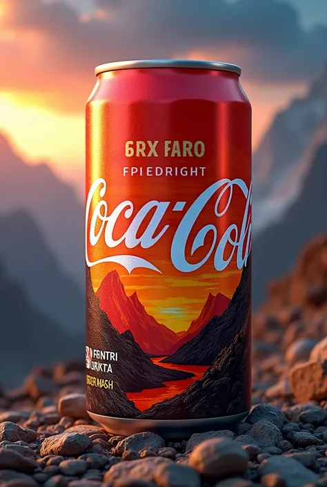 Im going to create a Energy drink can label design my brand name is"  DARBARE TIKKA" and subtitles is " SINCE 1996"there should be added sun setting at storm in valley  design my inspiration is coca cola please create a 3d mock-up design for my brand but a...