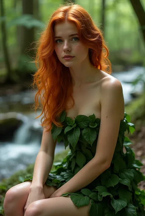 1girl in, age21, Madelaine Petsch, photo of perfect woman, 53", Solo, Aesthetic artwork, (irish  redhead, long wavy ginger hair, long waist length ginger hair:1.25), (some small freckles, pale skin, medium breasts, medium B-cup, perky, hard nipples, runner...