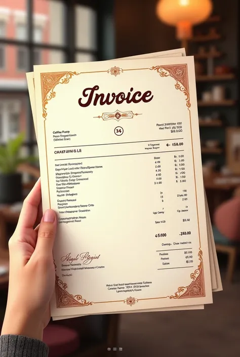 Cultura Café shopping invoice