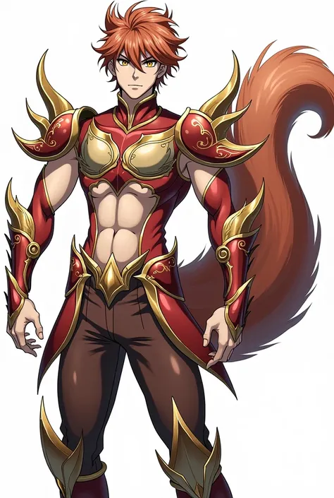  Full body image , full size ,  From head to toe ,  in profile and in front of , Young boy, 20 years old, male anime character , strong, handsome and muscular,  wearing armor inspired by the style of the knights of the zodiac  (Saint Seiya),  armor based o...