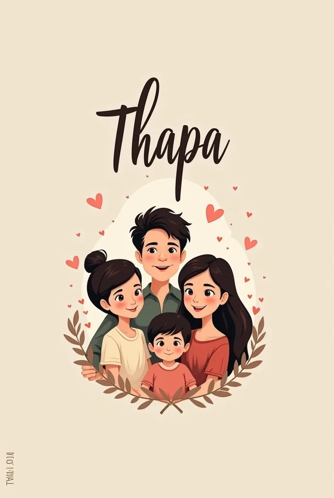 thapa family logo with written logo and below with lovable family pic