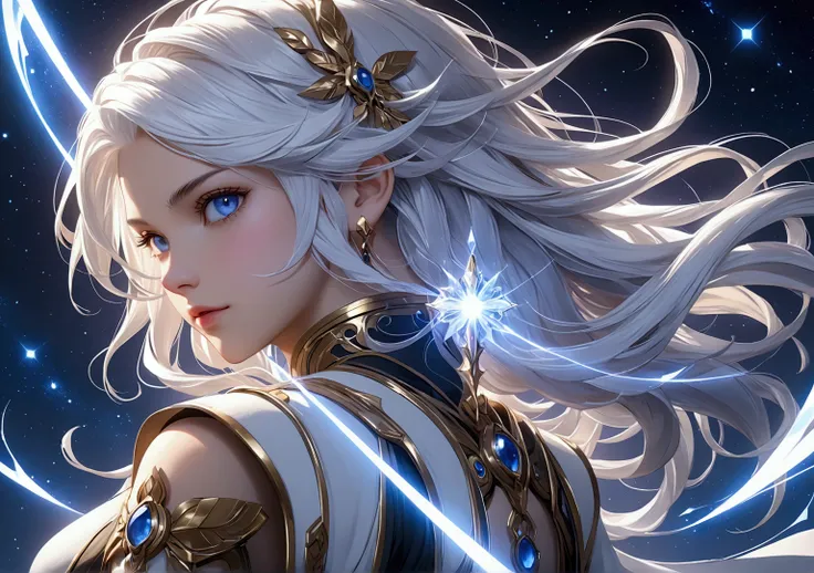 masterpiece, best quality, official art, extremely detailed CG unity 8k wallpaper, highly detailed, illustration,white hair, 