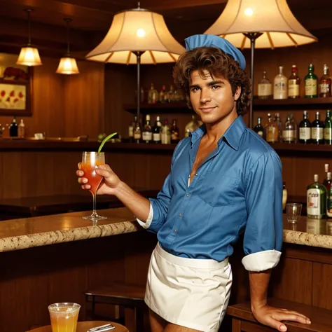 michael landon dressed as a cocktail waitress