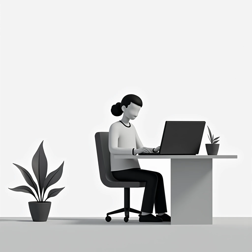 slide Background: A professional image of a freelancer working on a laptop 2D in black/white color 
