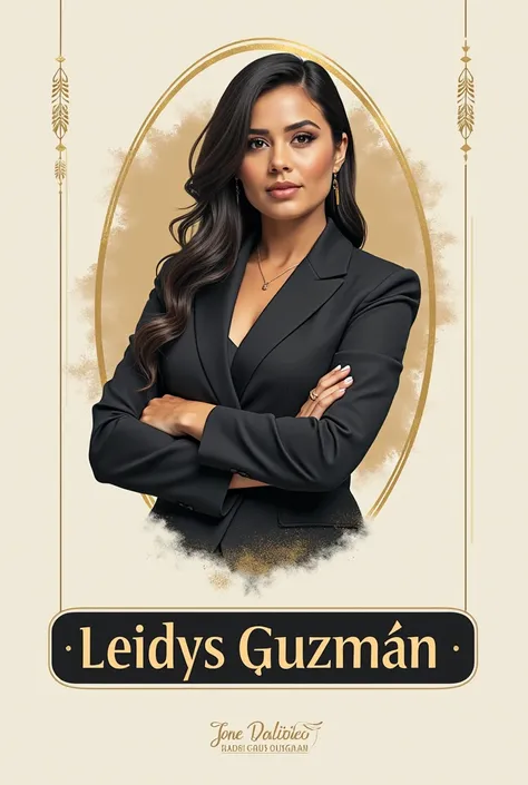 Professional logo of my name Leidys Guzmán in gold and black 
