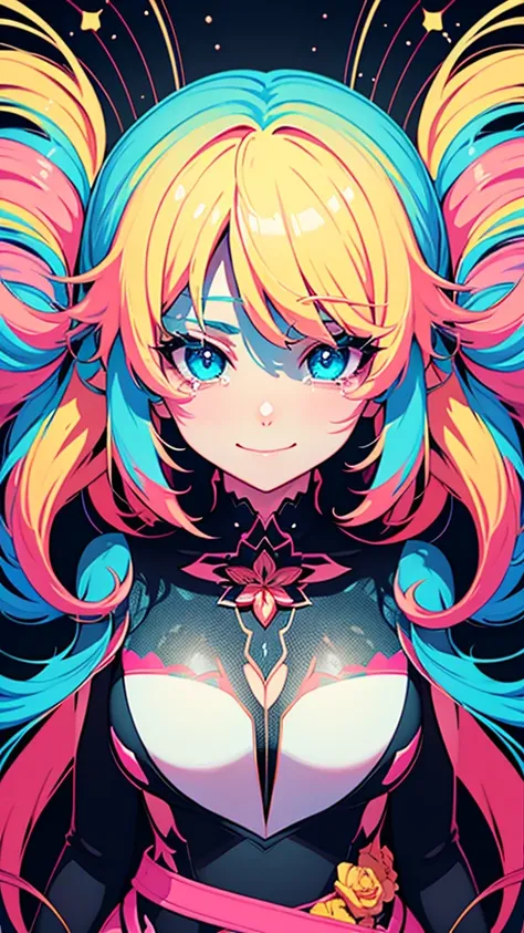 masterpiece,bestquality,superwideangle,fingeraudience,1girl,pinkandbluehair,hand,cuteanimeface,tears,masterpiece,transparentcolorPVCclothing,transparentcolorvinylclothing,wholebody,glitchlump}onface,smile,mediumhair,filmgrain,lens_flare,colorful,chromatica...