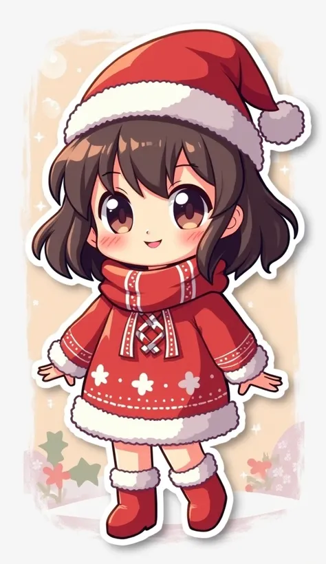 Individual modern Christmas anime sticker for Etsy 