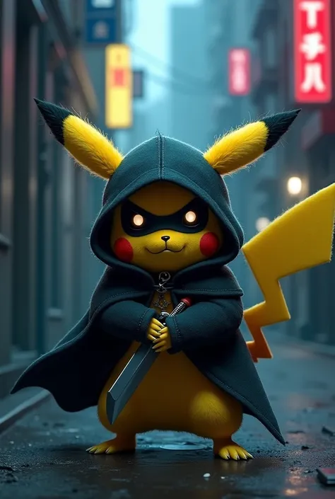 Un pikachu déguisé en assassin