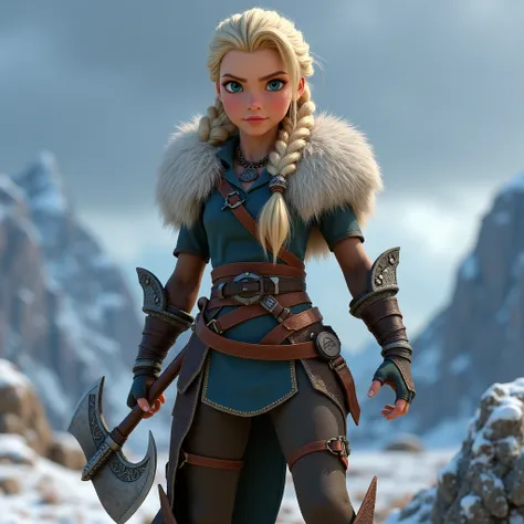 Create an image of Astrid Hofferson from the movie How to Train Your Dragon, In 3D just like the movie 