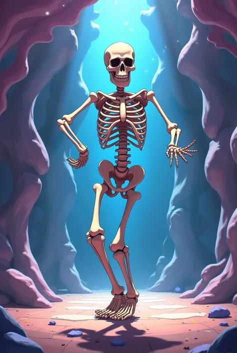 Anime style skeleton dance front facing 