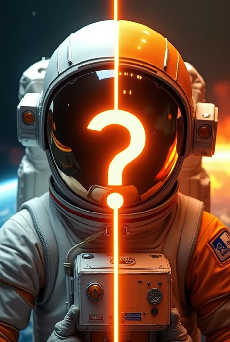 Left Side: A close-up of a bright white space suit with sunlight bouncing off it in the vacuum of space.
Right Side: An orange space suit with Earth and flames in the background, symbolizing re-entry heat.
Use bold contrast lines to divide the two sides.
O...