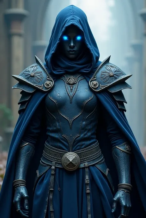 Zeravurs outfit gives off a dark and menacing aura. He wears deep blue armor that resembles black; The armor bears the scars of ancient battles and is adorned with a series of intricate symbols engraved on it. The metal bracelets on her arms are filled wit...