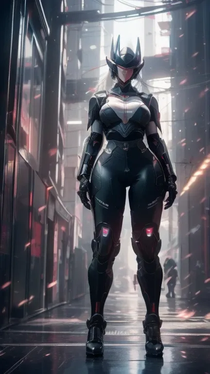 Hot Girl In Cyberpunk World, Widowmaker, High-tech Armor, Wide Hips,