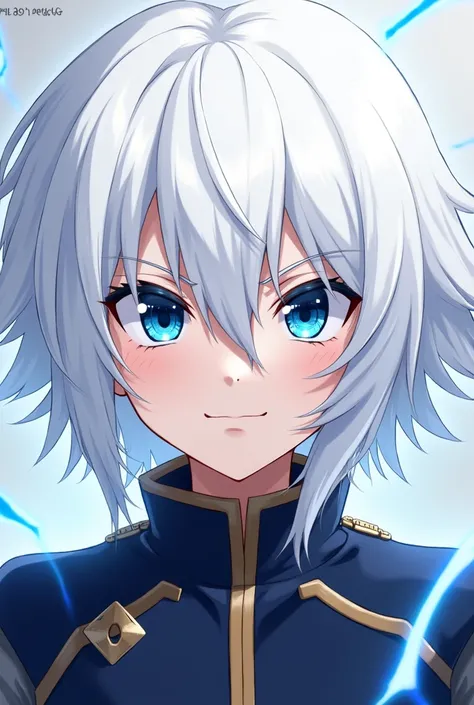  white hair and blue eyes anime style boku no hero