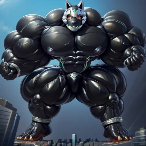 
- Monomasa is wearing a latex muscle suit.
- masterpiece. official art. 8k. best quality. detailed full body. full body.
- black latex muscle suit. latex Muscle Suit. The whole body is black.
- no face. wearing a full-face helmet. helmet is jet black.

- ...